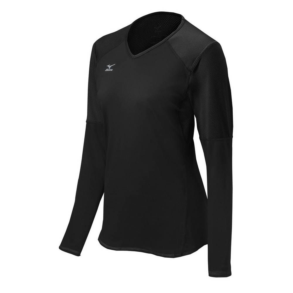 Jerseys Mizuno Techno VI Long Sleeve Mujer Negras Ofertas NLWF-02165